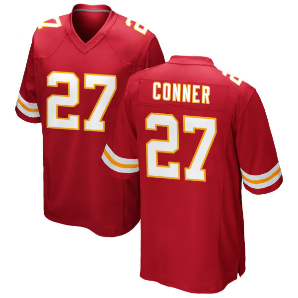 Chamarri Conner Stitched Chiefs Number 27 Red Game Football Jersey