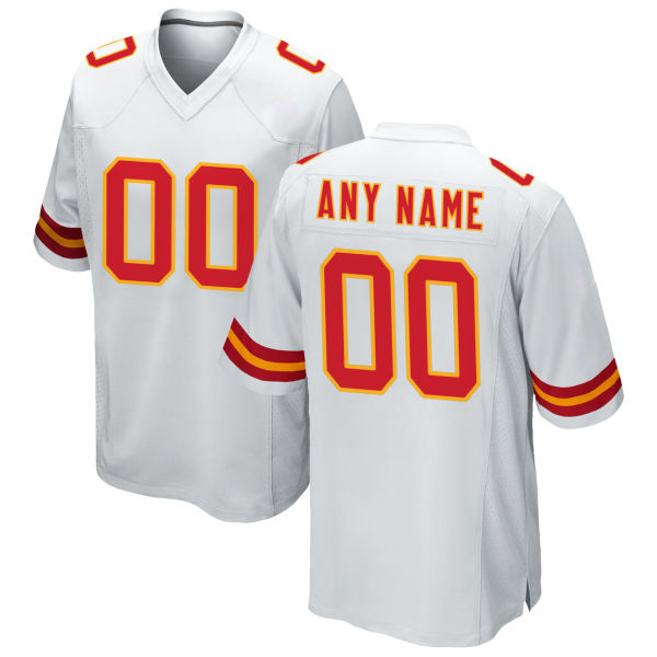 Customized Chiefs Stitched White Game Football Jersey