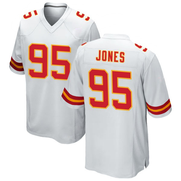 Chris Jones Stitched Chiefs Number 95 White Game Football Jersey