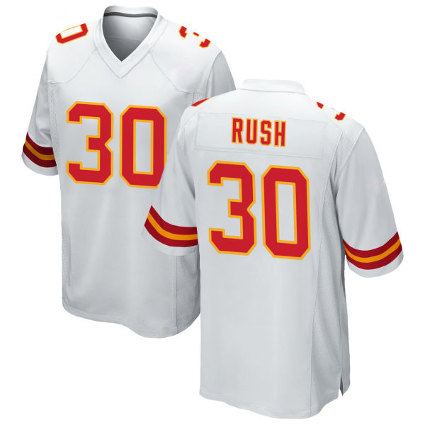 Darius Rush Stitched Chiefs Number 30 White Game Football Jersey