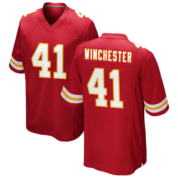 James Winchester Stitched Chiefs Number 41 Red Game Football Jersey