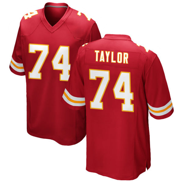 Stitched Jawaan Taylor Chiefs Number 74 Red Game Football Jersey