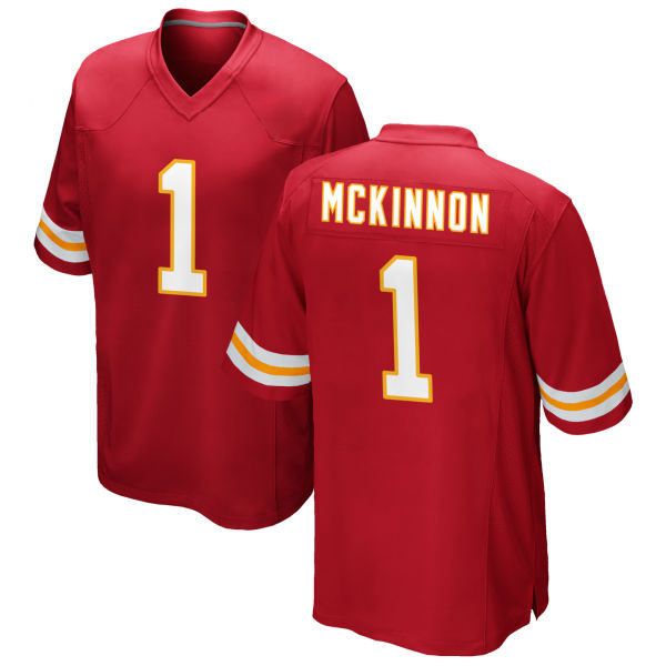 Jerick McKinnon Stitched Chiefs Number 1 Red Game Football Jersey