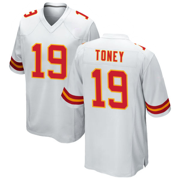 Kadarius Toney Chiefs Number 19 White Game Stitched Football Jersey