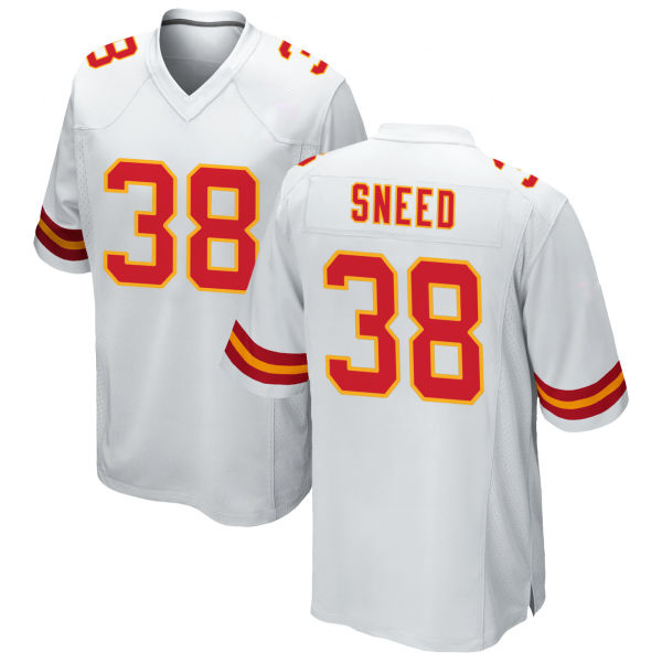 LJarius Sneed Chiefs Number 38 White Game Stitched Football Jersey