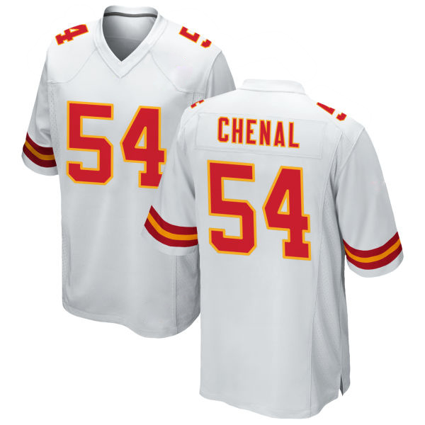 Leo Chenal Chiefs Number 54 White Game Stitched Football Jersey