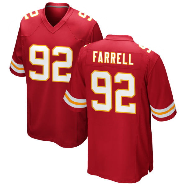 Neil Farrell Chiefs Stitched Number 92 Red Game Football Jersey