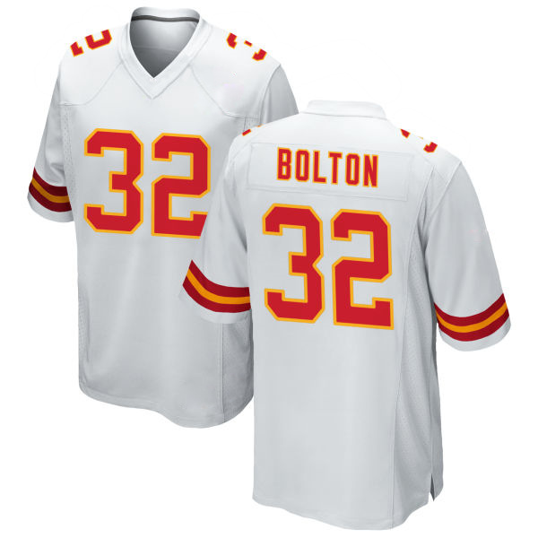 Nick Bolton Chiefs Number 32 White Stitched Game Football Jersey