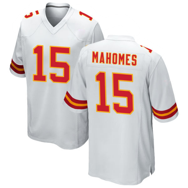 Patrick Mahomes Chiefs Stitched Number 15 White Game Football Jersey
