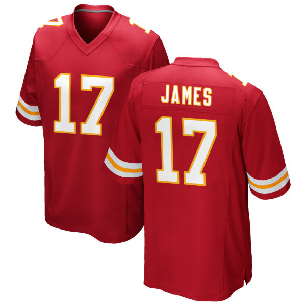 Richie James Chiefs Number 17 Red Game Stitched Football Jersey