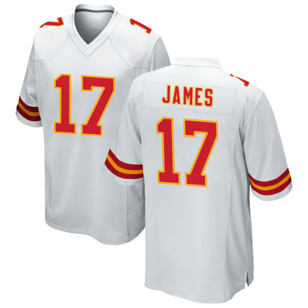 Stitched Richie James Chiefs Number 17 White Game Football Jersey