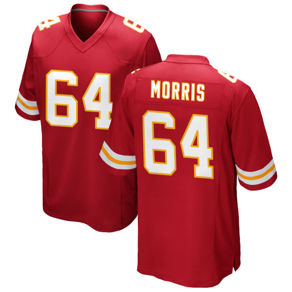 Stitched Wanya Morris Chiefs Number 64 Red Game Football Jersey