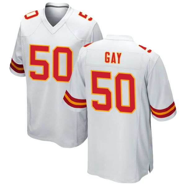 Willie Gay Chiefs Number 50 Stitched White Game Football Jersey